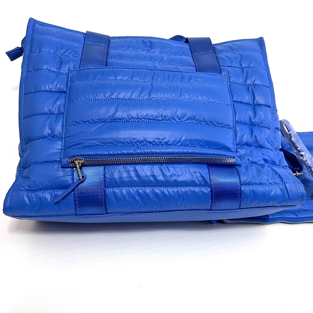 Samantha Brown Blue Quilted Tote and Pouch Set - Picture 3 of 9